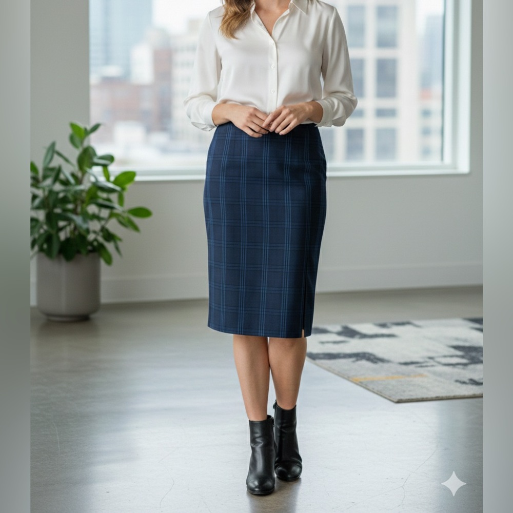 Banana Republic Checkered Pencil Skirt